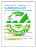 Straighterline A&P 1 Cumulative ENTRY EXAM LATEST EXAM 2024-2025  WALDEN COLLEGE ALREADY GRADED  A