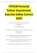 FITOUR Personal Trainer Assessment: Exercise Saftey Correct 100%