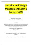 Nutrition and Weight Management Exam 1 Correct 100%