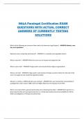 NALA Paralegal Certification EXAM  QUESTIONS WITH ACTUAL CORRECT  ANSWERS OF CURRENTLY TESTING  SOLUTIONS