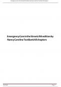 Emergency Care in the Streets 9th edition by Nancy Caroline Test Bank All chapters  