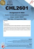 CHL2601 Assignment 8 (COMPLETE ANSWERS) 2024 (165437) - DUE 23 September 2024