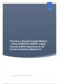 Process a Sexual Assault Report - Army SARC/VA SHARP Career Course || With Questions & All Correct Answers (Rated A+)