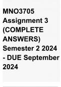 MNO3705 Assignment 3 (COMPLETE ANSWERS) Semester 2 2024 - DUE September 2024 ; 100% TRUSTED Complete, trusted solutions and explanations