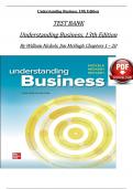 TEST BANK For Understanding Business 13th Edition by Nickels, McHugh and McHugh; ISBN: 9781260894851, All 20 Chapters Covered, Verified Latest Edition