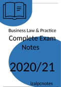 2023/24 LPC NOTES (University of Law) - BUSINESS LAW & PRACTICE  - DISTINCTION GRADE