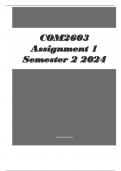 Com2603 assignment 1 semester 2 2024 (COMPLETE QUALITY DETAILED ANSWERS)- 100% satisfaction guarantee ,explanations and solutions