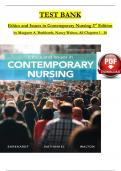 TEST BANK for Ethics and Issues in Contemporary Nursing 3rd Edition by Burkhardt & Walton; ISBN: 9780176696573, All 20 Chapters Covered, Verified Latest Edition