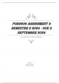 PUB2606 Assignment 2 Semester 2 2024 - DUE 9 September 2024. (COMPLETE QUALITY DETAILED ANSWERS)- 100% satisfaction ,explanations and solutions