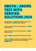 OBGYN – ARDMS TEST WITH VERIFIED SOLUTIONS 2024