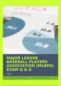 MAJOR LEAGUE BASEBALL PLAYERS ASSOCIATION (MLBPA) EXAM Q & A