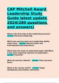 CAP Mitchell Award Leadership Study Guide latest update 2024(280 questions and answers)