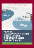 PLAYER DEVELOPMENT STUDY GUIDE LATEST QUESTIONS WITH CORRECT ANS!!