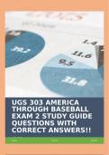 UGS 303 AMERICA THROUGH BASEBALL EXAM 2 STUDY GUIDE QUESTIONS WITH CORRECT ANSWERS!!