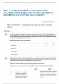 WGU C723 PRE-ASSESSMENT - QUANTITATIVE ANALYSIS FOR BUSINESS (PHFO) UPDATED 2024/2025 QUESTIONS AND ANSWERS 100% CORRECT