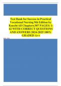 Test Bank for Success in Practical Vocational Nursing 9th Edition by Knecht | Complete Chapters 1-42 LATEST EDITION