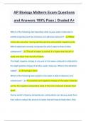 AP Biology Midterm Exam Questions and Answers 100% Pass | Graded A+