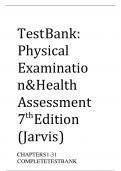 Test Bank for Physical Examination and Health Assessment 7th edition by Jarvis