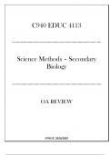 (WGU C940) EDUC 4113 - Secondary Biology Science Methods - OA Review 20242025