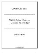 (WGU C902) SCIE 4405 - Middle School Science (Content Knowledge) - OA Review 20242025