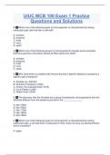 UIUC MCB 100 Exam 1 Practice Questions and Solutions