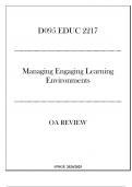 (WGU D095) EDUC 2217 - Managing Engaging Learning Environments - OA Review 20242025