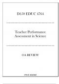 (WGU D150) EDUC 4764 - Teacher Performance Assessment in Science - OA Review 20242025.