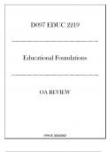 (WGU D097) EDUC 2219 - Educational Foundations - OA Review 20242025