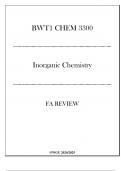 (WGU BWT1) CHEM 3300 - Inorganic Chemistry - FA Review 20242025