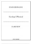 (WGU C649) GEOS 2101 - Geology I Physical - FA Review 20242025