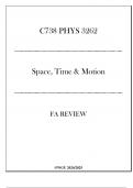 (WGU C738) PHYS 3262 - Space, Time, & Motion - FA Review 20242025