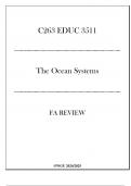 (WGU C263) EDUC 3511 - The Ocean Systems - FA Review 20242025