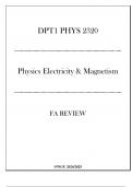 (WGU DPT1) PHYS 2320 - Physics Electricity & Magnetism - FA Review 20242025