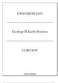 WGU C892) GEOS 2103 - Geology II Earth Systems - FA Review 20242025