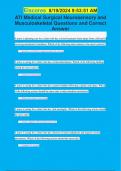 ATI Medical Surgical Neurosensory and  Musculoskeletal Questions and Correct  Answer