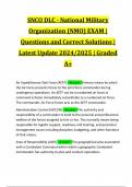 SNCO DLC - National Military Organization (NMO) EXAM | Questions and Correct Solutions | Latest Update 2024/2025 | Graded A+