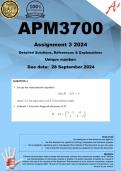 APM3700 Assignment 3 (COMPLETE ANSWERS) 2024 - DUE 28 August 2024 