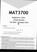 MAT3700 Assignment 3 (ANSWERS) 2024 - DISTINCTION GUARANTEED