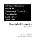 Complete Solutions Manual for Essentials of Economics, 8th Edition by Glenn Hubbard, Anthony Patrick O'Brien. All chapters included 2024