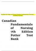 Test Bank for Potter and Perry's Canadian Fundamentals of Nursing, 7th Edition (Astle, 2024), | All Chapters