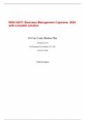  WGU QGT1 Business Management Capstone  2024 with complete solution