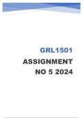 GRL1501 ASSIGNMENT 5 ANSWERS 2024