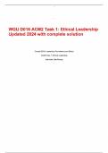 WGU D016 ACM2 Task 1: Ethical Leadership Updated 2024 with complete solution