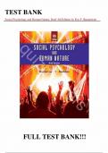 Test Bank - for Social Psychology and Human Nature, Brief 4th Edition by Roy F. Baumeister, Brad J. Bushman, All Chapters | Complete Guide A+