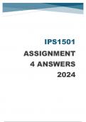 IPS1501 ASSIGNMENT 4 ANSWERS 2024