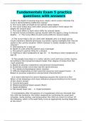 Fundamentals Exam 5 practice questions with answers