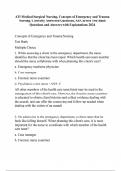 ATI Medical Surgical Nursing, Concepts of Emergency and Trauma Nursing, Correctly Answered Questions, All Correct Test Bank Questions and Answers with Explanations 2024