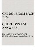 CHL2601 Exam pack 2024(Questions and answers)