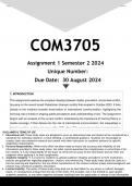 COM3705 Assignment 1 (ANSWERS) Semester 2 2024 - DISTINCTION GUARANTEED