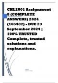 CHL2601 Assignment 8 (COMPLETE ANSWERS) 2024 (165437) - DUE 23 September 2024 ; 100% TRUSTED Complete, trusted solutions and explanations. 